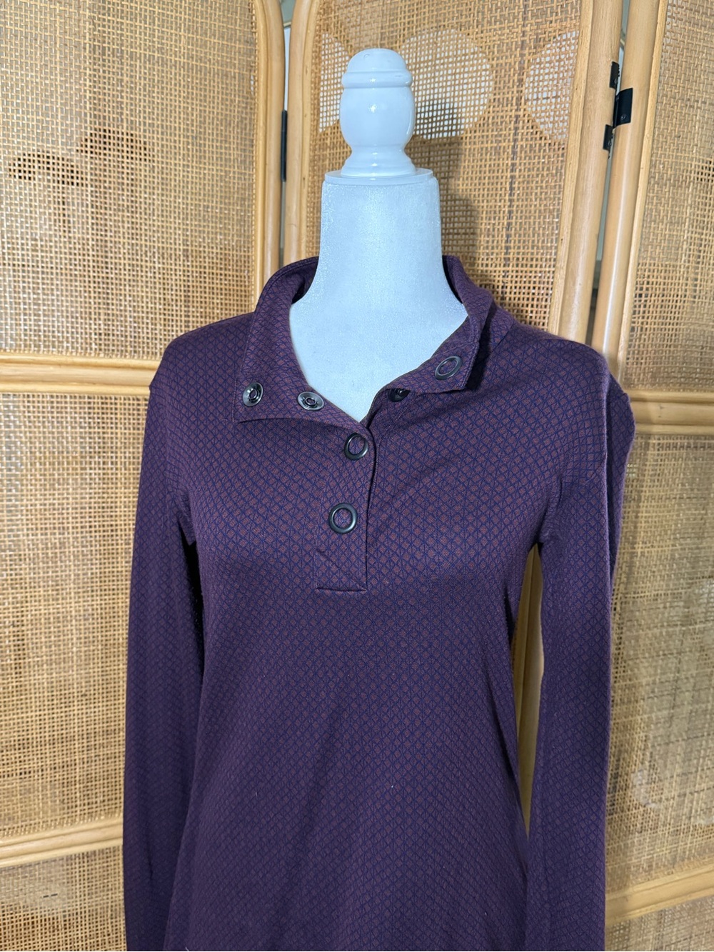 Merrell Button Neck Long Sleeve Top
